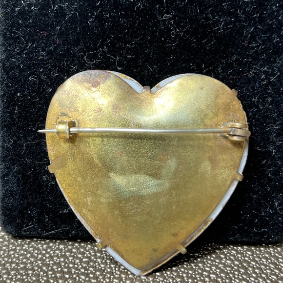 Antique Victorian Style Brooch Hand Painted Porcelain Flowers - Picture 2 of 2